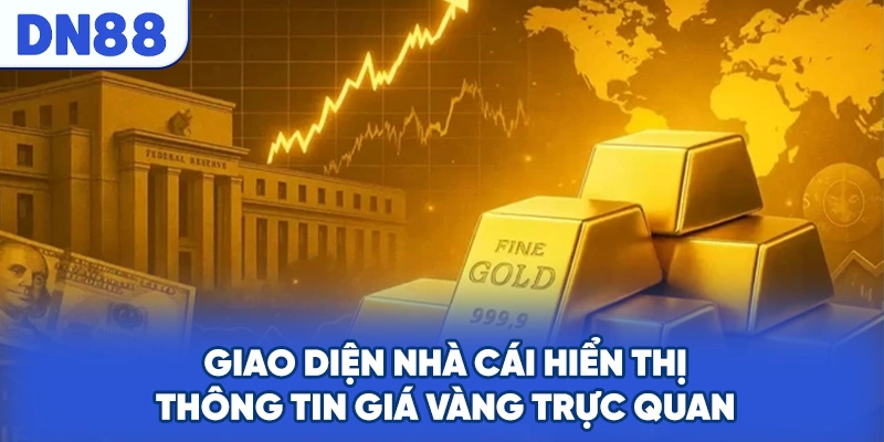 Giao diện nhà cái hiển thị thông tin giá vàng trực quan
